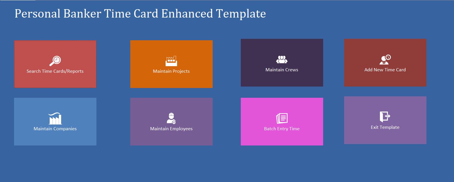 Enhanced Personal Banker Time Card Template | Time Card Database